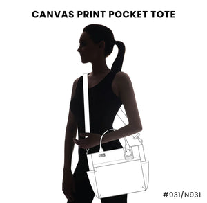 Chala Canvas Print Pocket Tote Turtles Indigo