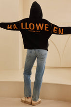 Load image into Gallery viewer, Mello Hooded Halloween Sweater with Jaco O Embroidery
