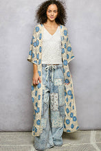 Load image into Gallery viewer, Pol Clothing 3/4 Sleeve Floral Pattern Crochet Maxi Open Cardigan Top
