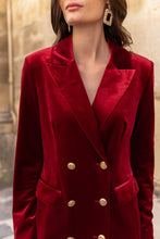 Load image into Gallery viewer, CHOKLATE PARIS Velvet Dress Jacket with Gold Buttons
