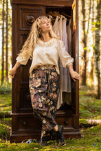 Load image into Gallery viewer, Market of Stars Lionheart Linen Crop Artist Pant w/ florals &amp; Narnia print
