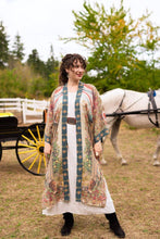 Load image into Gallery viewer, Market of Stars Love Revolution Opera Duster Kimono Robe w/ horse &amp; florals
