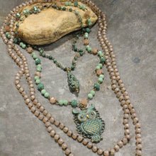 Load image into Gallery viewer, The Primitive Peddler Patina Owl Layered Necklace
