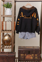 Load image into Gallery viewer, Mello Hooded Halloween Sweater with Jaco O Embroidery
