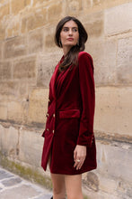 Load image into Gallery viewer, CHOKLATE PARIS Velvet Dress Jacket with Gold Buttons
