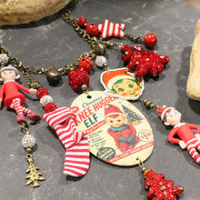 Load image into Gallery viewer, The Primitive Peddler Elf On The Shelf Charm'd Necklace
