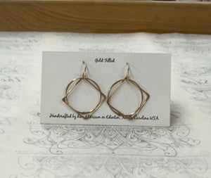 Ken's Jewelry Gold Filled Hoop & Square Earring