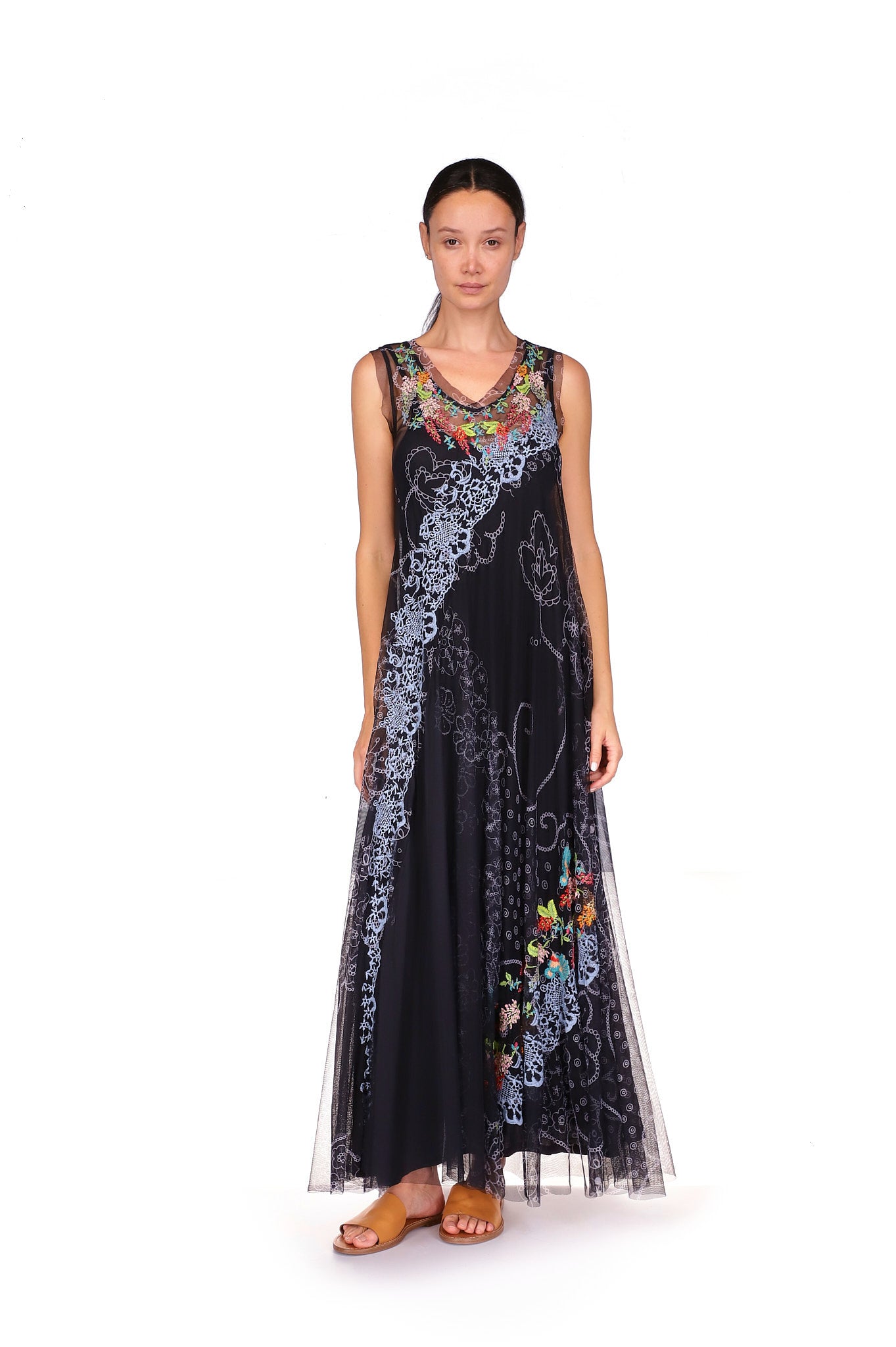 Johnny Was Swing Lace Mesh Dress (Slip) The Colony Shop Johnny Was Swing Lace Mesh Dress (Slip) The Colony Shop