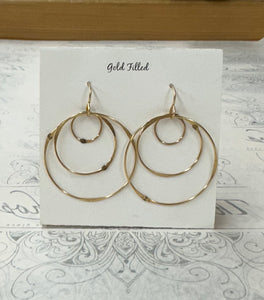 Ken's Jewelry Medium Gold Filled Triple Hoop Earring