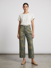 Load image into Gallery viewer, Paper Lace Greenish Blue Denim with Patchwork
