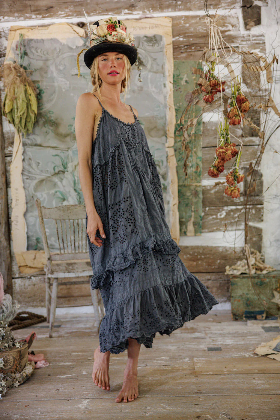 Magnolia Pearl Eyelet Embroidered Esti Cami Dress