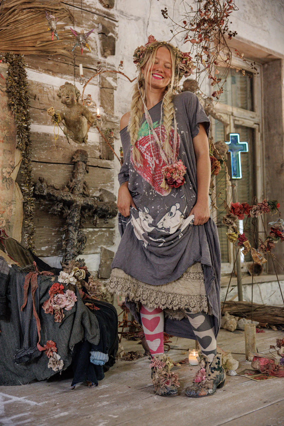 magnolia pearl t shirt dress Magnolia Pearl Discotheque Fraises Tee Dress