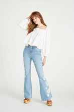 Load image into Gallery viewer, Driftwood Denim Daisy Daydream Farrah Flare Jean
