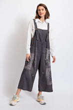 Load image into Gallery viewer, Easel Washed Denim Bandana Jumpsuit Charcoal
