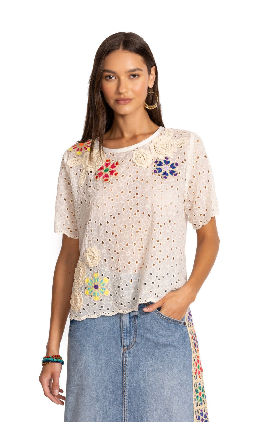 Johnny Was Nydia Appliqué Top