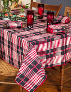 April Cornell Holly Plaid Tablecloth