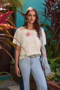Johnny Was Nydia Appliqué Top