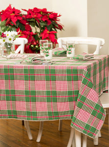 April Cornell Holly Plaid Tablecloth