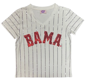 Sparkle City Sparkle Slugger Bama Pinstripe Jersey Tee