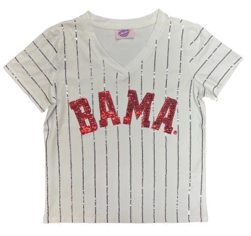 Sparkle City Sparkle Slugger Bama Pinstripe Jersey Tee