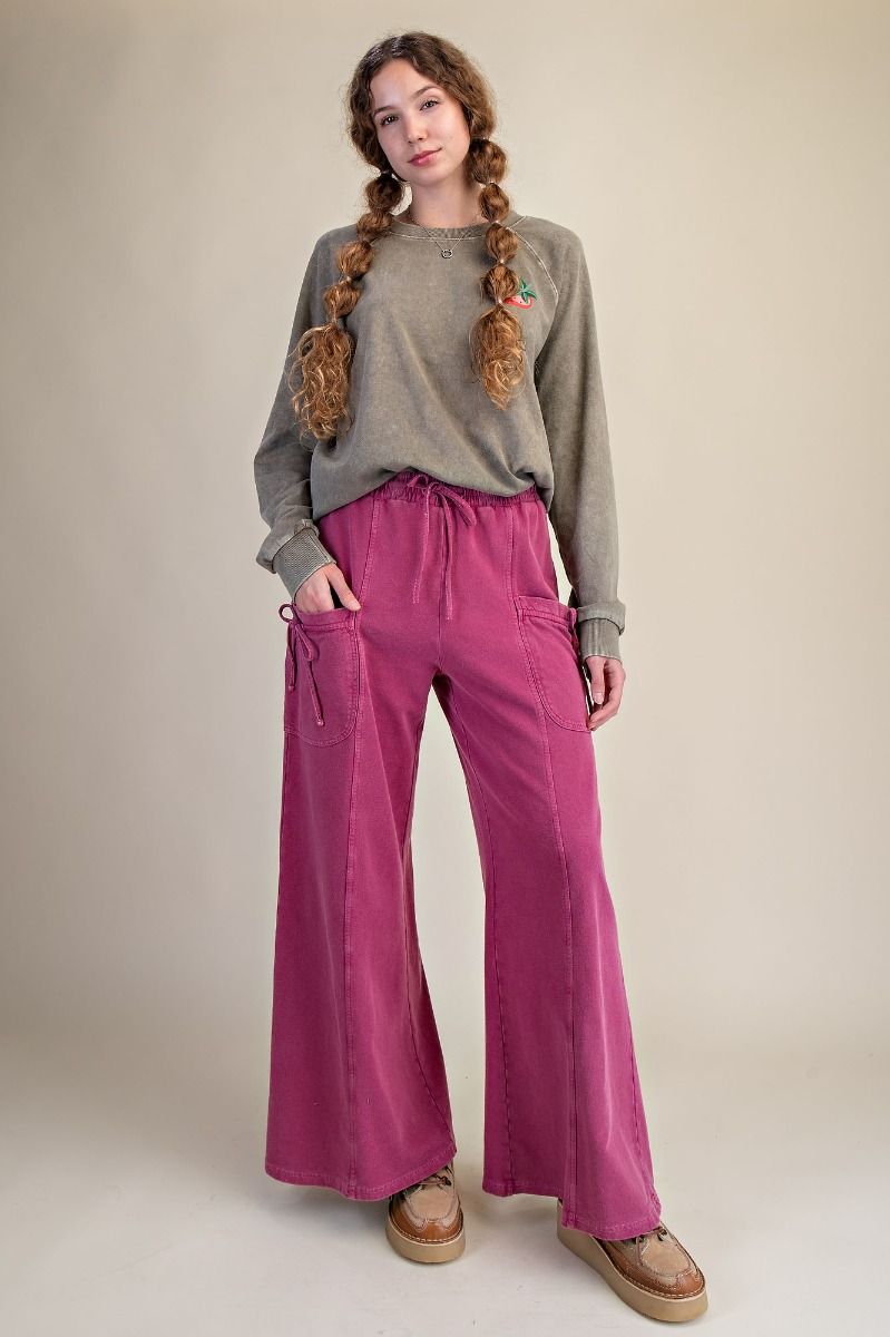 Easel Washed Terry Knit Pants