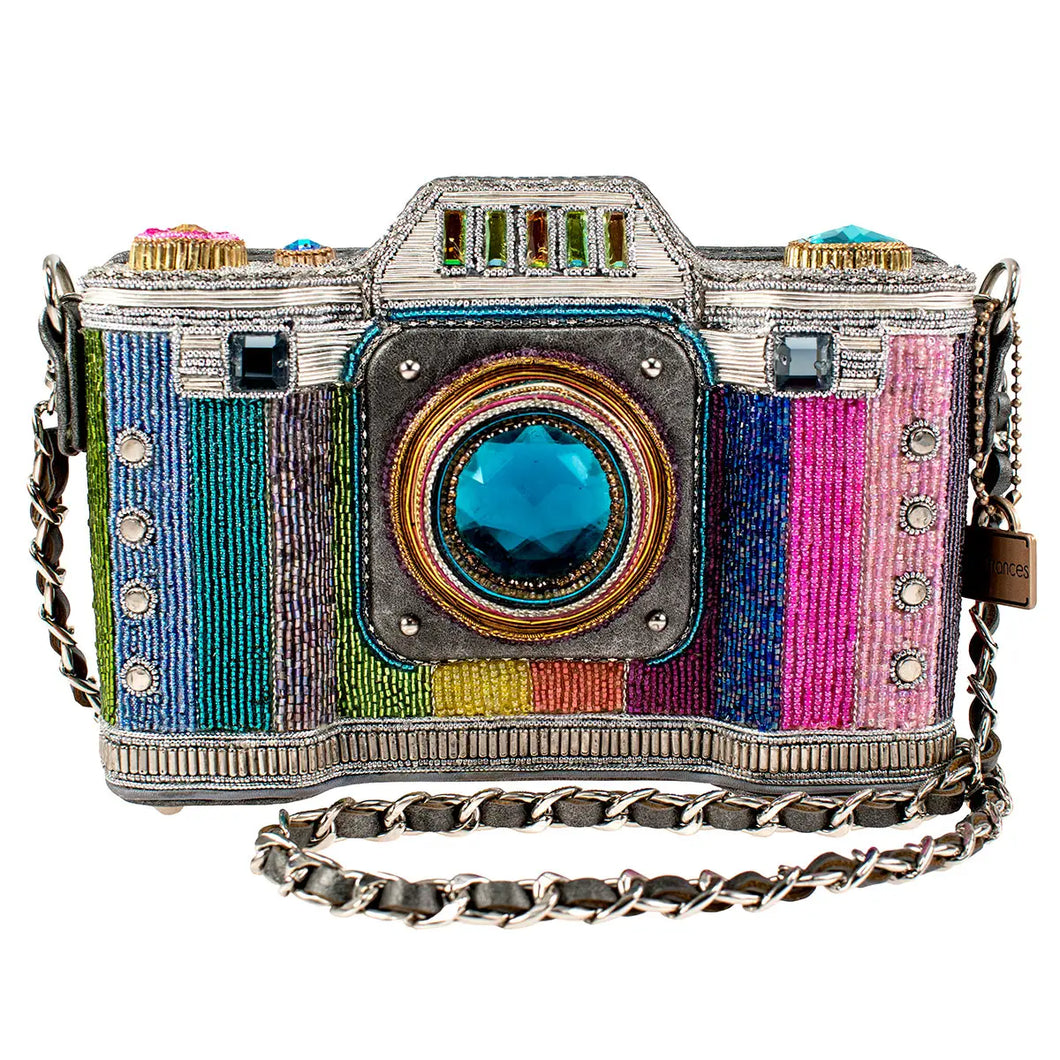 Mary Frances Life in Color Beaded Crossbody Camera Handbag