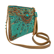 Load image into Gallery viewer, Mary Frances New Day Beaded Mosaic Themed Crossbody Leather Handbag
