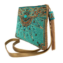 Load image into Gallery viewer, Mary Frances New Day Beaded Mosaic Themed Crossbody Leather Handbag
