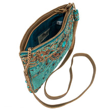 Load image into Gallery viewer, Mary Frances New Day Beaded Mosaic Themed Crossbody Leather Handbag
