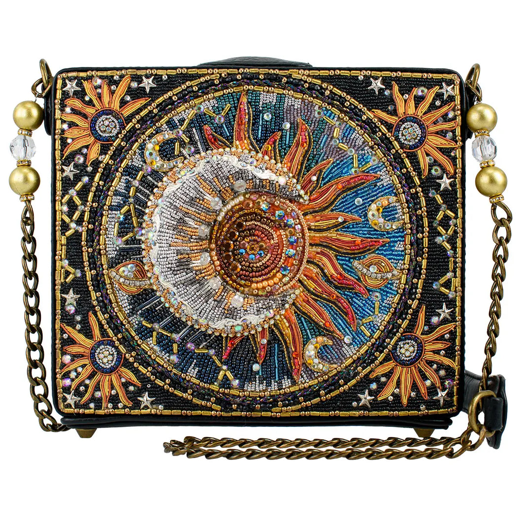 Mary Frances Night & Day Celestial Beaded Crossbody Handbag