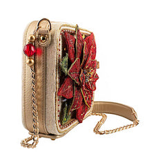 Load image into Gallery viewer, Mary Frances Poinsettia 3D Red and Gold Beaded Handbag
