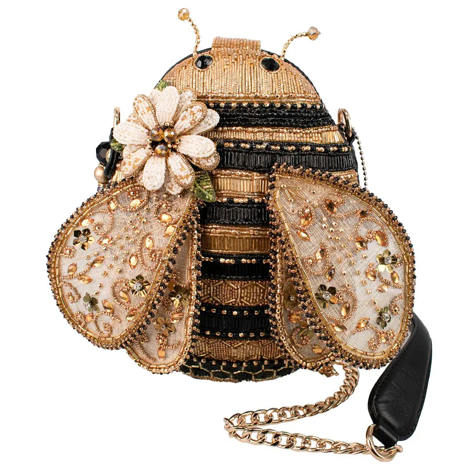 Mary Frances Sweet As Honey Bee Gold and Black Handbag