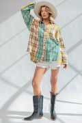 Easel Plaid Mix N Match Button Down Shirt