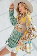 Easel Plaid Mix N Match Button Down Shirt