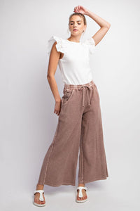 Easel Mineral Washed Terry Wide Pants