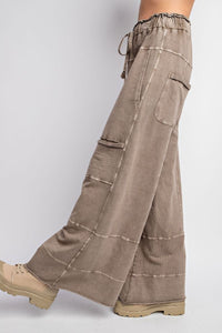 Easel Mineral Wash Terry Knit Cargo Sweatpant