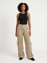 Load image into Gallery viewer, Paper Lace Natural Velvet Pant with Ruching and Bows
