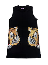 Load image into Gallery viewer, Sparkle City Tiger Head Tank Dress Black
