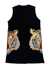 Load image into Gallery viewer, Sparkle City Tiger Head Tank Dress Black
