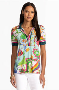 Johnny Was Janie Favorite Short Sleeve Swing Polo