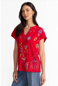 Johnny Was Easy Paneled V-Neck Tee