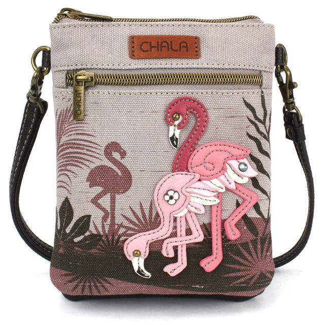 Chala Double Pocket Xbody Flamingo Group Gray