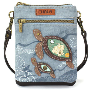 Chala Double Pocket Xbody Turtle Indigo