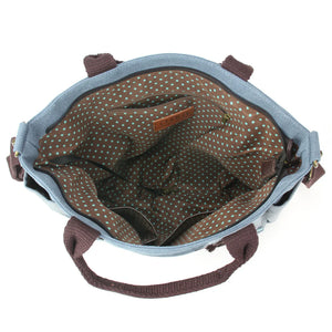Chala Canvas Print Pocket Tote Turtles Indigo