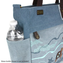 Load image into Gallery viewer, Chala Canvas Print Pocket Tote Turtles Indigo
