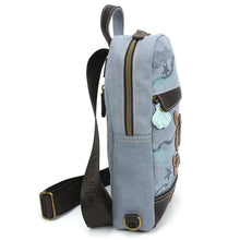 Load image into Gallery viewer, Chala Canvas Sling Bag Turtles Indigo
