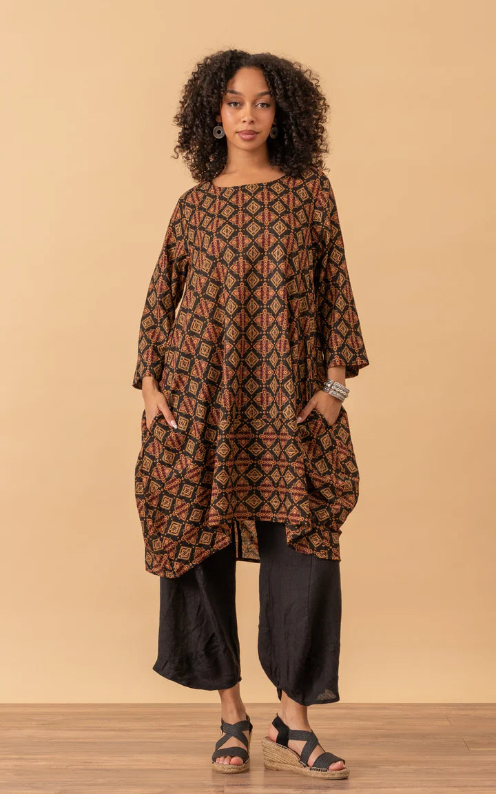 Trade Cloth Passementire 3/4 Sleeve Bubble Tunic