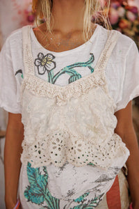 Magnolia Pearl Olive Eyelet Ruffle Cami