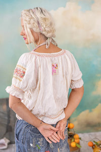 Magnolia Pearl Embroidered Chrissy Folk Blouse