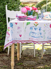 Load image into Gallery viewer, April Cornell Happy Birthday Watercolor Tablecloth
